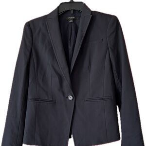 Ann Taylor Navy Single-Button Blazer Jacket